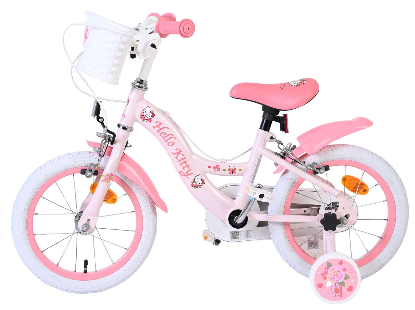 Hello Kitty Rosa 14 tum – Barncykel med två handbromsar