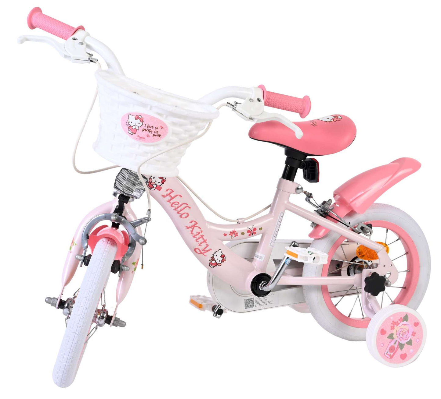 Hello Kitty Rosa 12 tum – Barncykel med två handbromsar