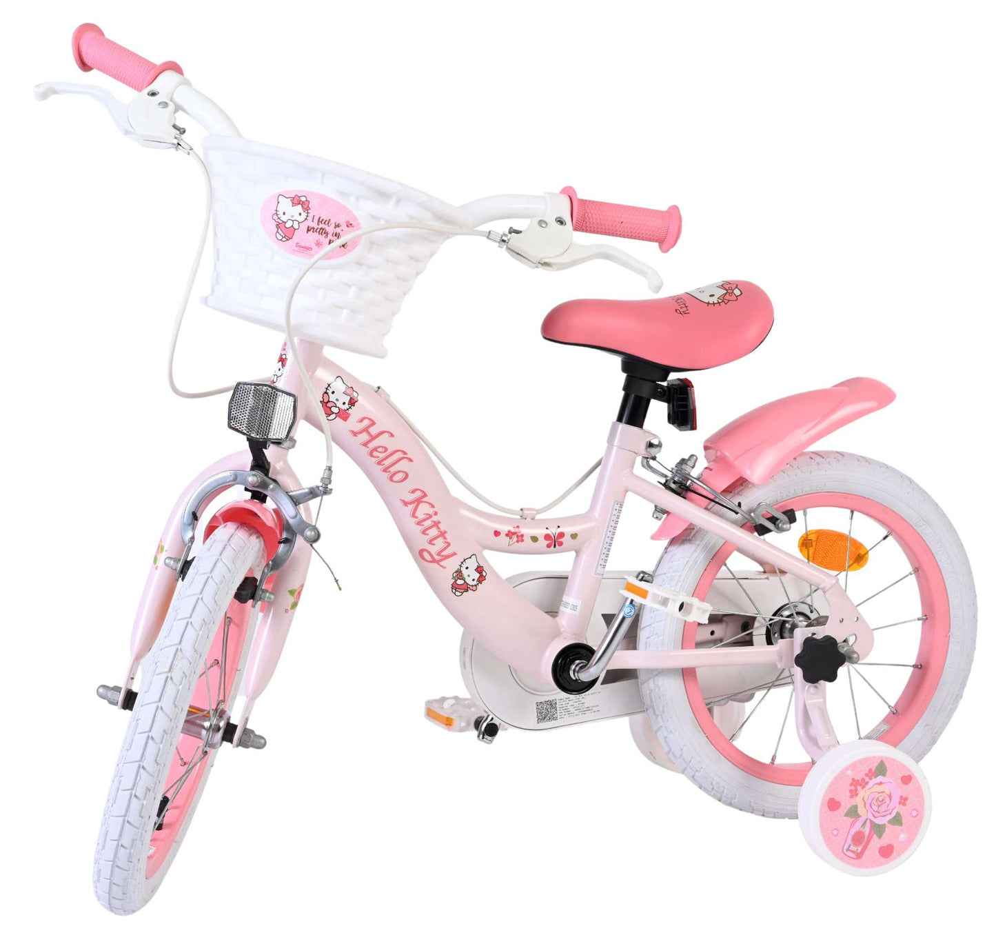 Hello Kitty Rosa 14 tum – Barncykel med två handbromsar