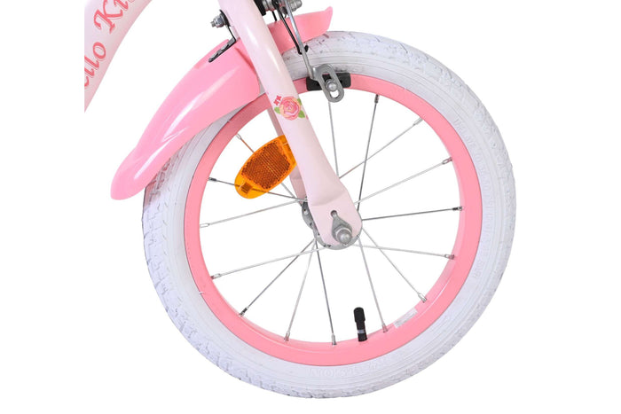 Hello Kitty 14 tum barncykel – Ljusrosa med korg | barncykel – För barn 3,5–5 år