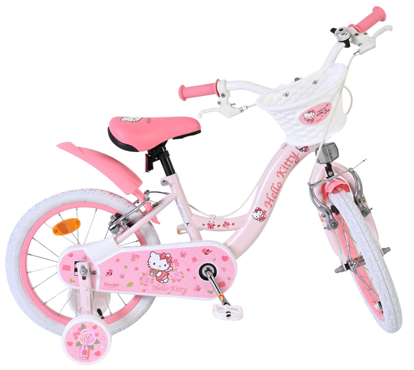 Hello Kitty Pink Barncykel 16 tum, dubbla handbromsar, Rosa - För barn 4-6 år