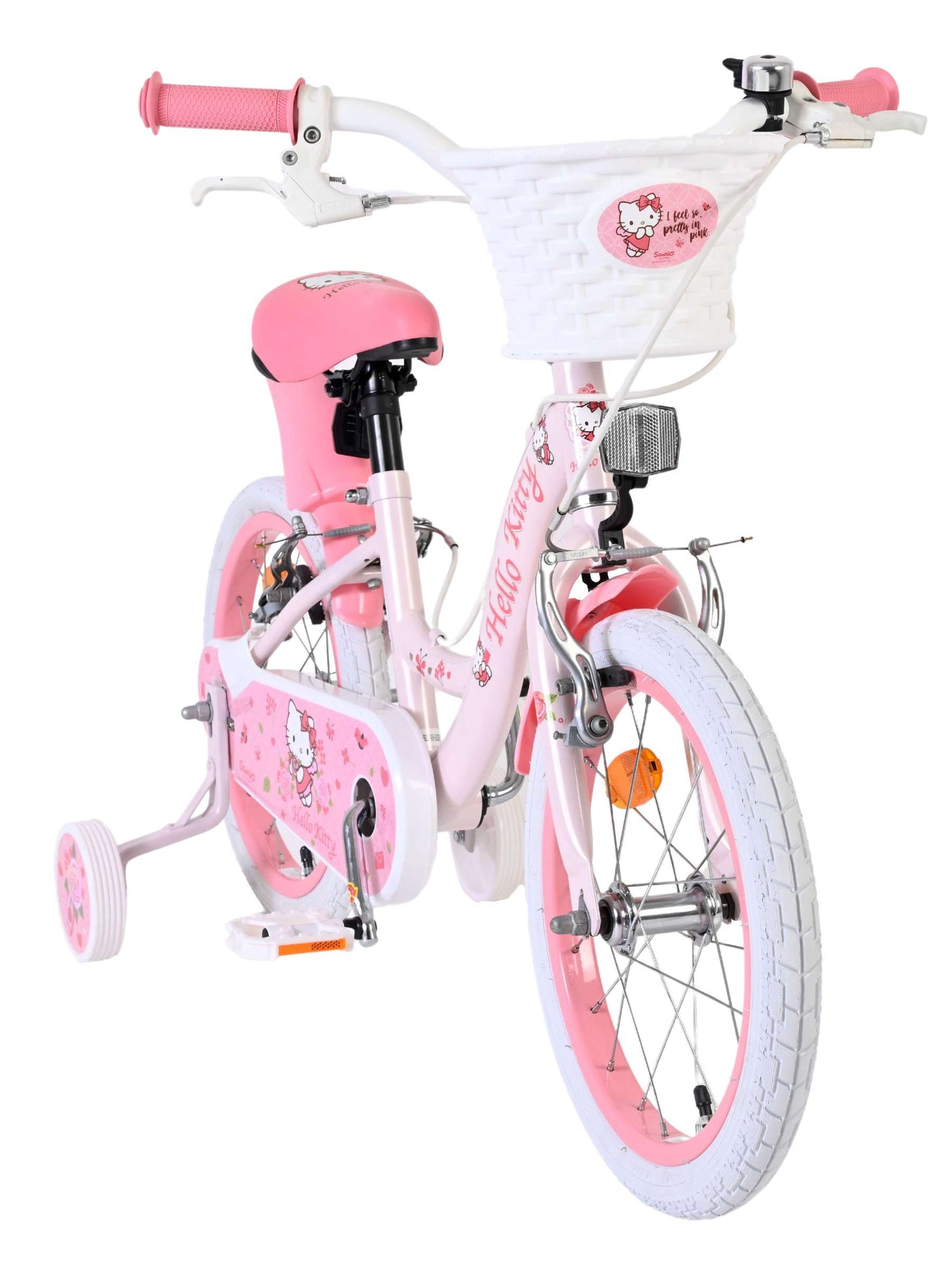Hello Kitty Pink Barncykel 16 tum, dubbla handbromsar, Rosa - För barn 4-6 år