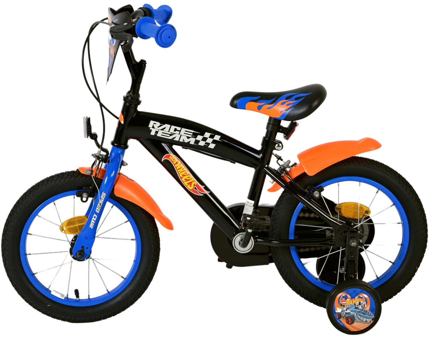 Hot Wheels Barncykel Två Handbromsar 14 tum, Svart - Lilla Cykelbutiken