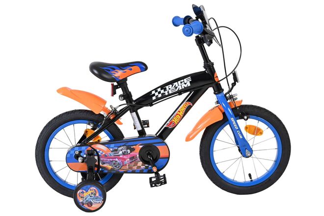 Hot Wheels Barncykel 14 tum, dubbla handbromsar, Svart - För barn 5-5 år