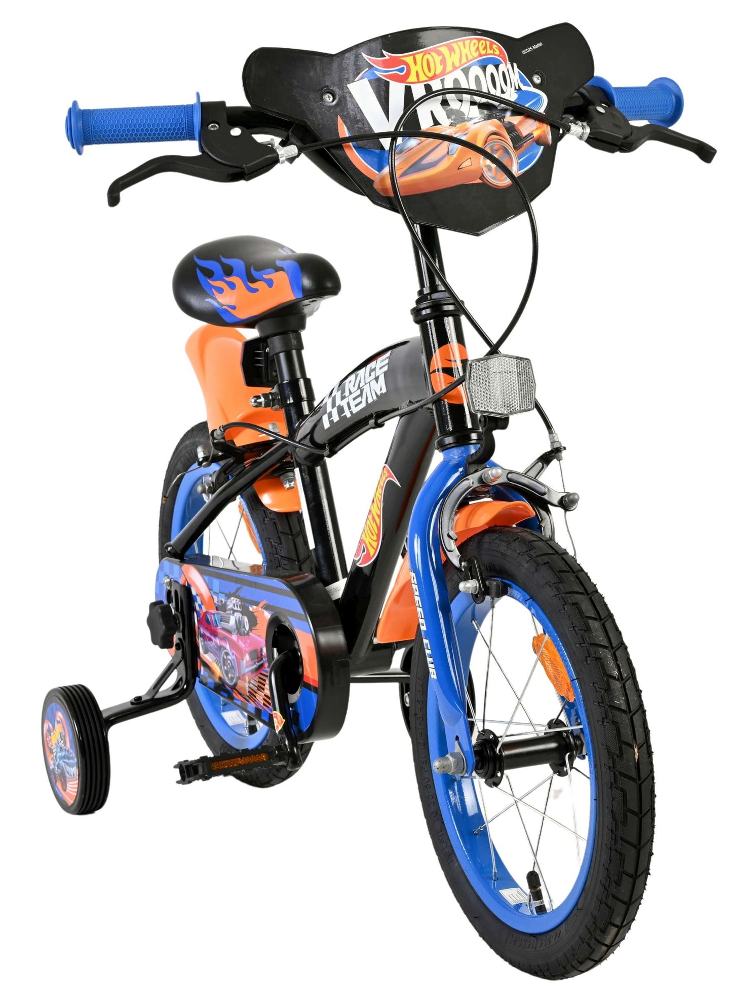 Hot Wheels Barncykel 14 tum, dubbla handbromsar, Svart - För barn 5-5 år