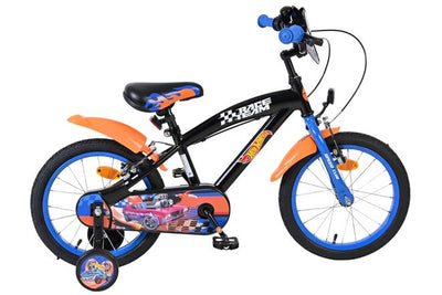 Hot Wheels Barncykel 16 tum, dubbla handbromsar, Svart - För barn 4-6 år