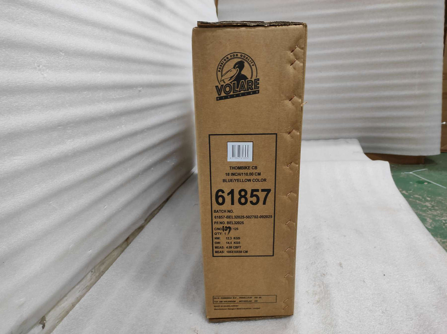 Volare Thombike Barncykel 18 tum, Gul - För barn 4-7 år