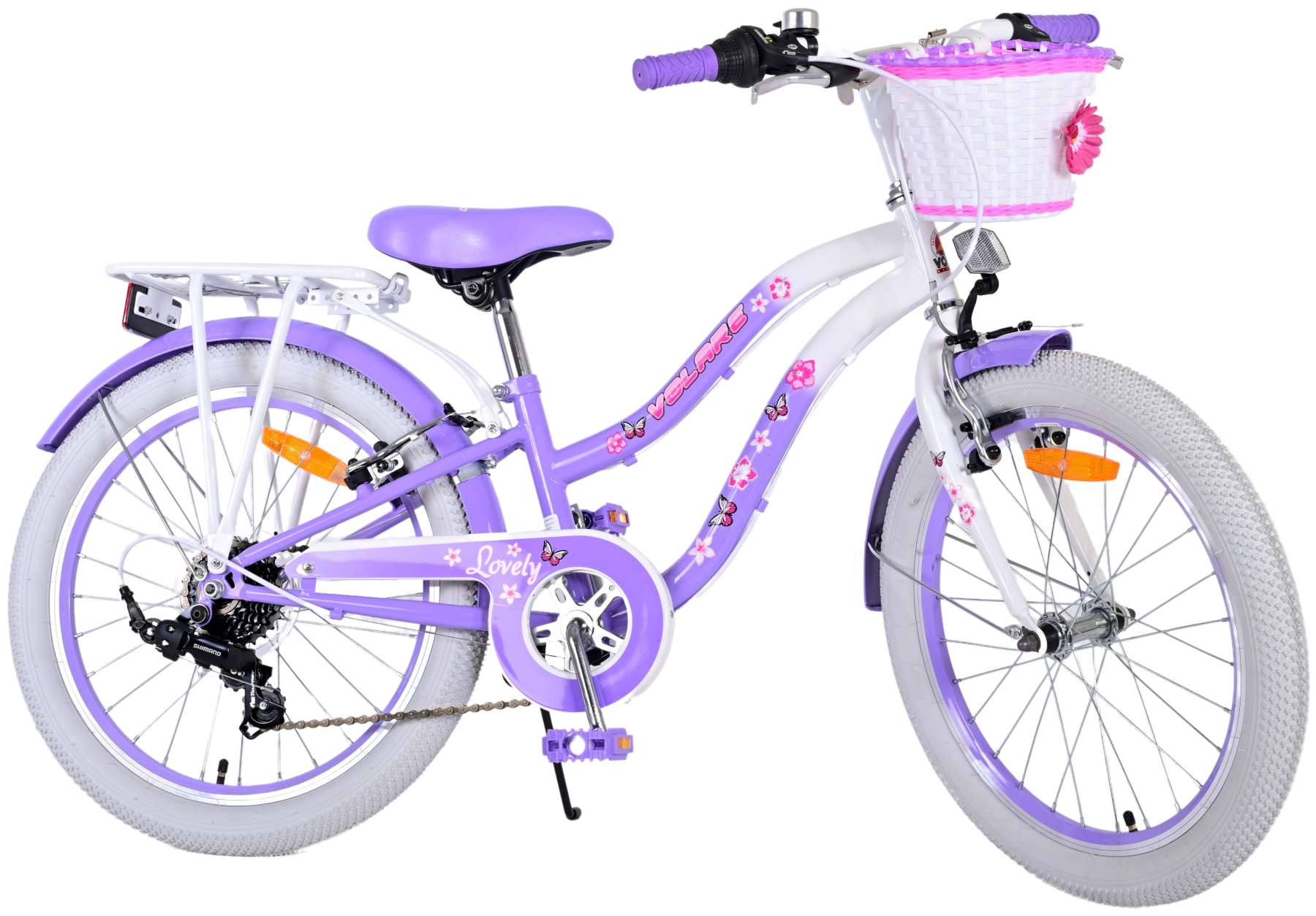 Volare Lovely Barncykel 20 tum, Lila 7 Växlar - Lilla Cykelbutiken