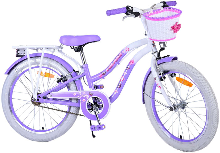 Volare Lovely Barncykel Två Handbromsar 20 tum, Lila - Lilla Cykelbutiken