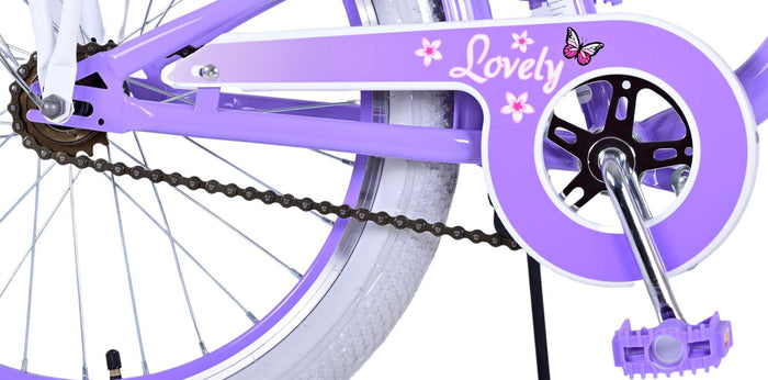 Volare Lovely Barncykel Två Handbromsar 20 tum, Lila - Lilla Cykelbutiken