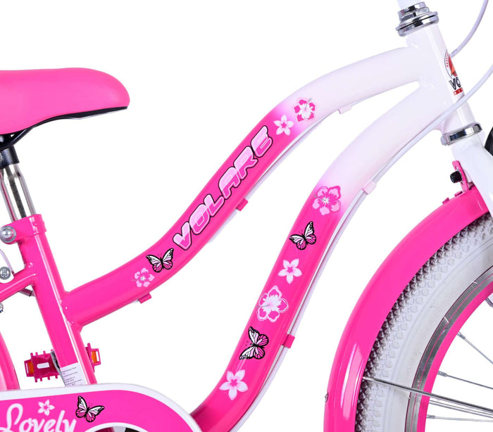 Volare Lovely Barncykel 20 tum, Rosa 7 Växlar - Lilla Cykelbutiken