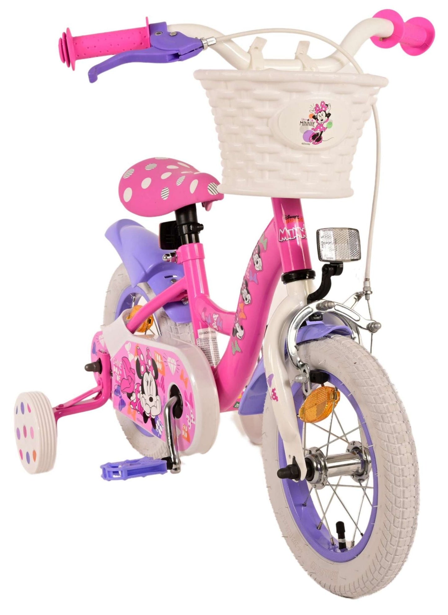 Minnie Barncykel 12 tum, Rosa - Lilla Cykelbutiken