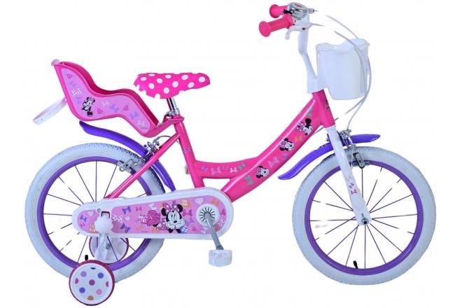 Minnie Barncykel Två Handbromsar 16 tum, Rosa - Lilla Cykelbutiken