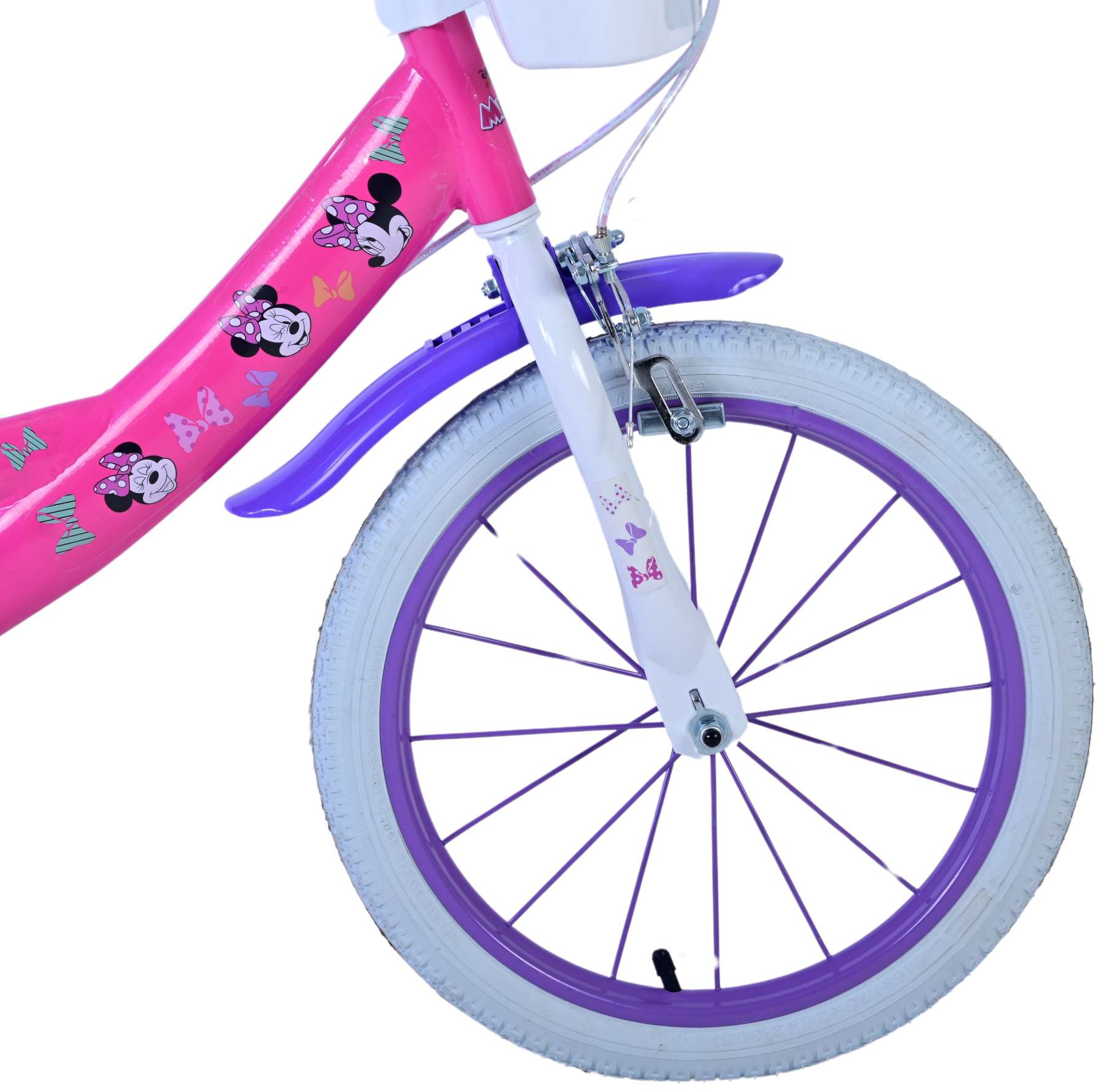 Minnie Barncykel Två Handbromsar 16 tum, Rosa - Lilla Cykelbutiken