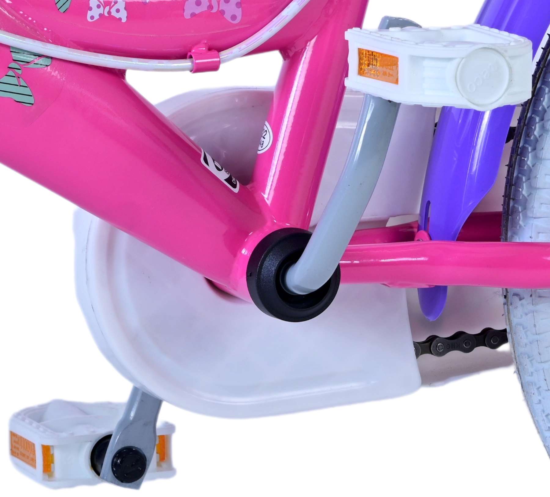 Minnie Barncykel Två Handbromsar 16 tum, Rosa - Lilla Cykelbutiken