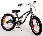 Volare Miracle Cruiser Barncykel 16 tum, Matt Svart - Lilla Cykelbutiken