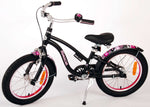 Volare Miracle Cruiser Barncykel 16 tum, Matt Svart - Lilla Cykelbutiken