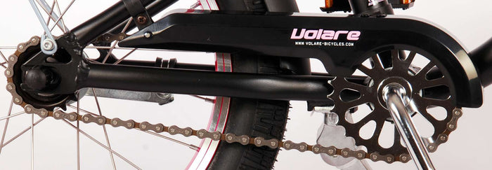 Volare Miracle Cruiser Barncykel 16 tum, Matt Svart - Lilla Cykelbutiken