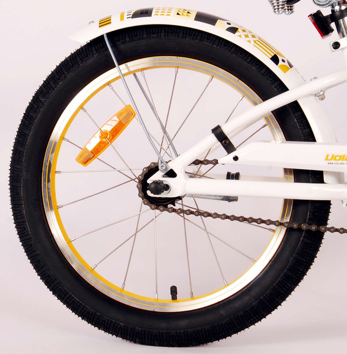 Volare Miracle Cruiser Barncykel 18 tum, Vit - Lilla Cykelbutiken