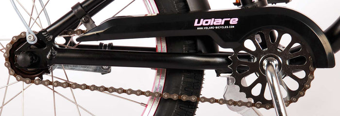Volare Miracle Cruiser Barncykel 18 tum, Matt Svart - Lilla Cykelbutiken