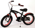 Volare Miracle Cruiser Barncykel 14 tum, Matt Svart - Lilla Cykelbutiken