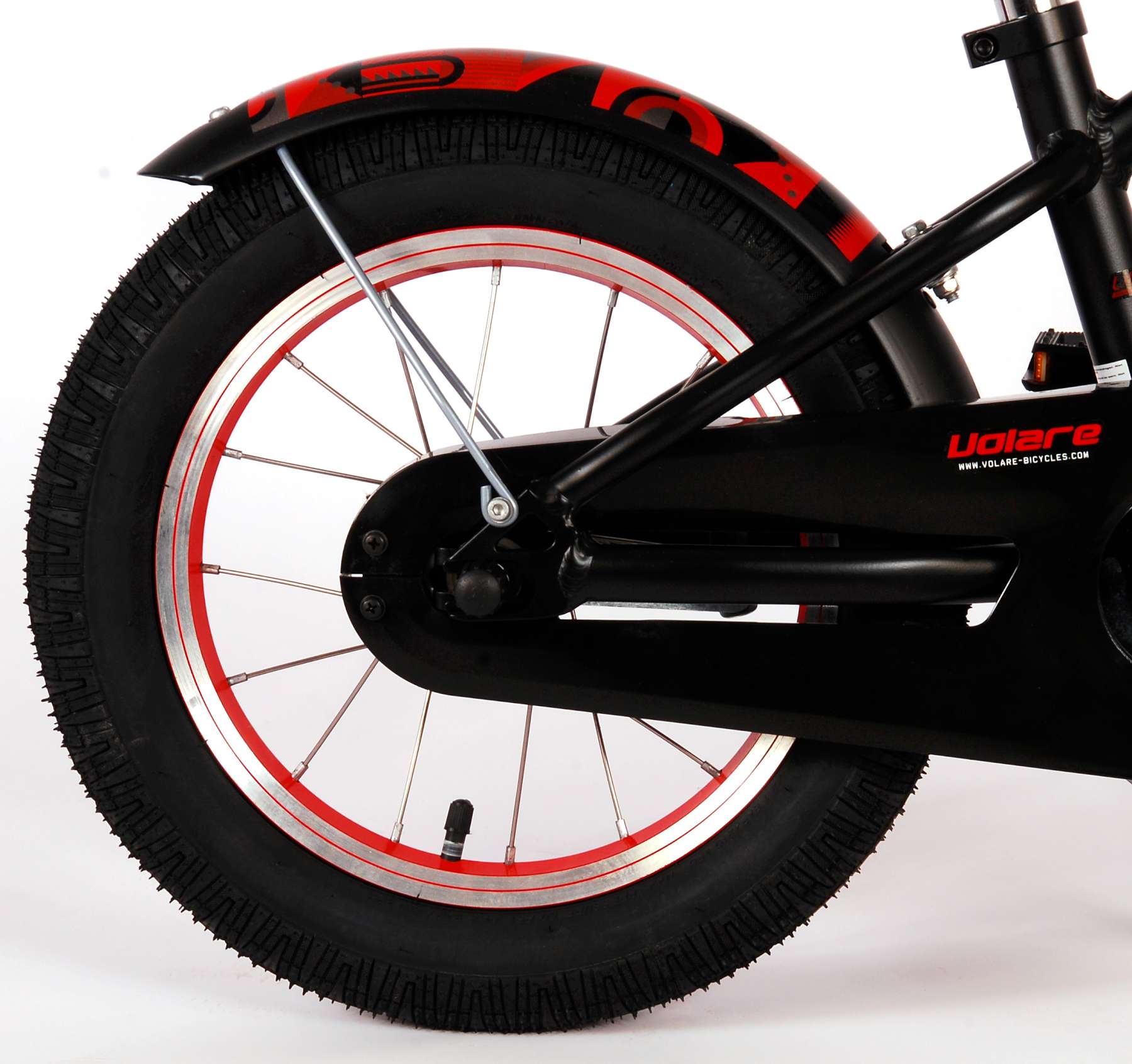 Volare Miracle Cruiser Barncykel 14 tum, Matt Svart - Lilla Cykelbutiken