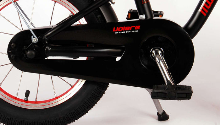 Volare Miracle Cruiser Barncykel 14 tum, Matt Svart - Lilla Cykelbutiken