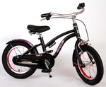 Volare Miracle Cruiser Barncykel 14 tum, Matt Svart - Lilla Cykelbutiken