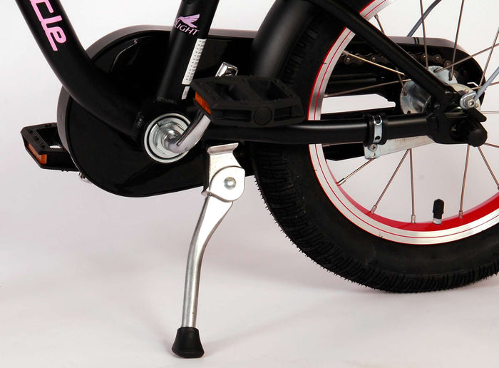 Volare Miracle Cruiser Barncykel 14 tum, Matt Svart - Lilla Cykelbutiken