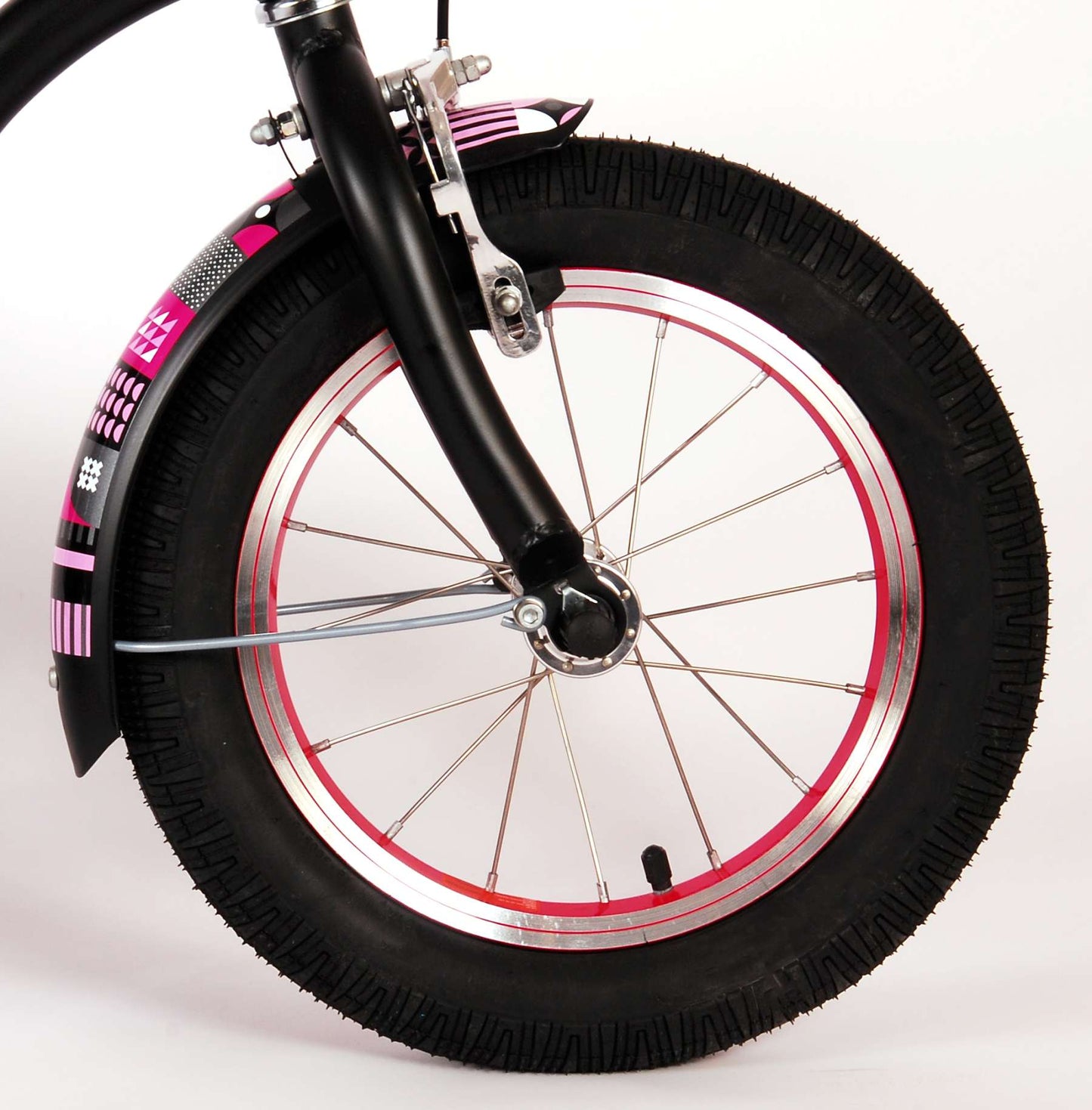 Volare Miracle Cruiser Barncykel 14 tum, Matt Svart - Lilla Cykelbutiken