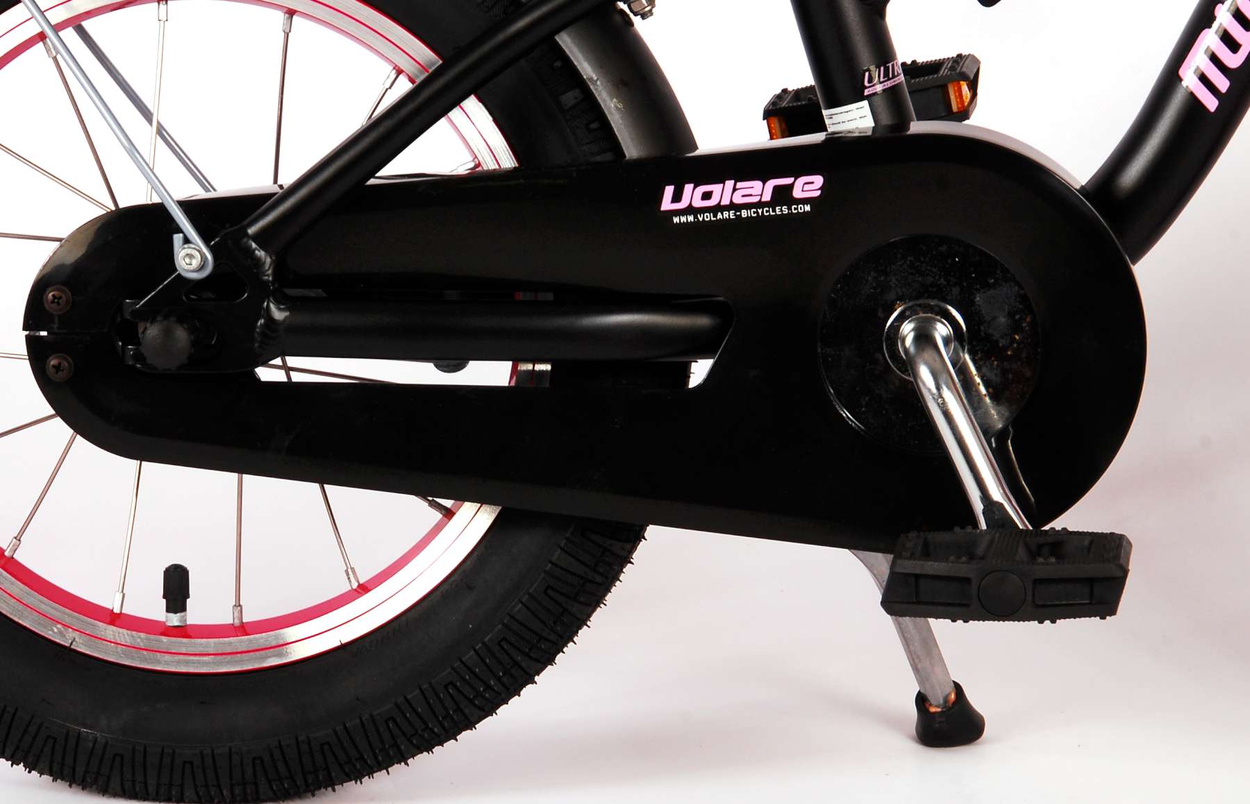 Volare Miracle Cruiser Barncykel 14 tum, Matt Svart - Lilla Cykelbutiken