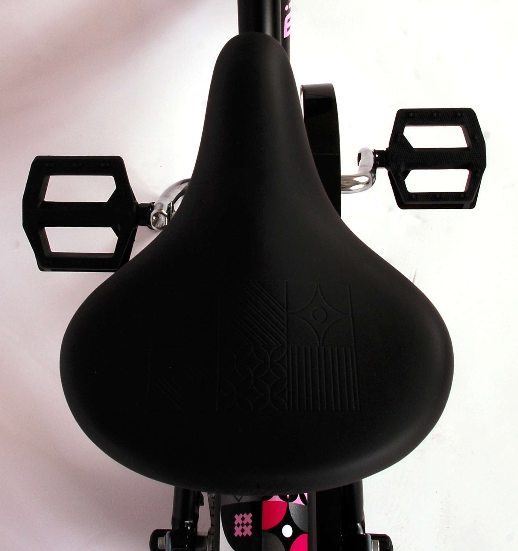 Volare Miracle Cruiser Barncykel 14 tum, Matt Svart - Lilla Cykelbutiken