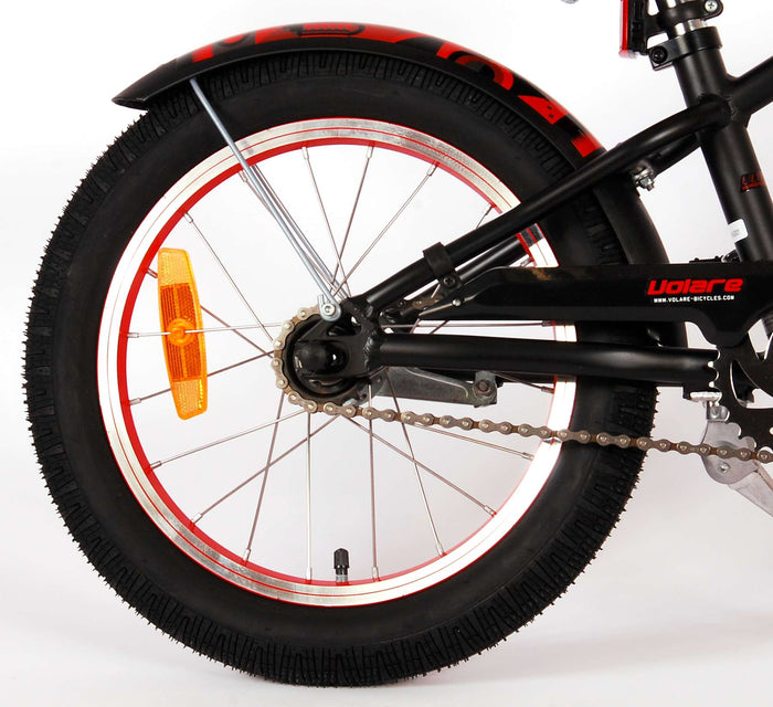 Volare Miracle Cruiser Barncykel 16 tum, Matt Svart - Lilla Cykelbutiken