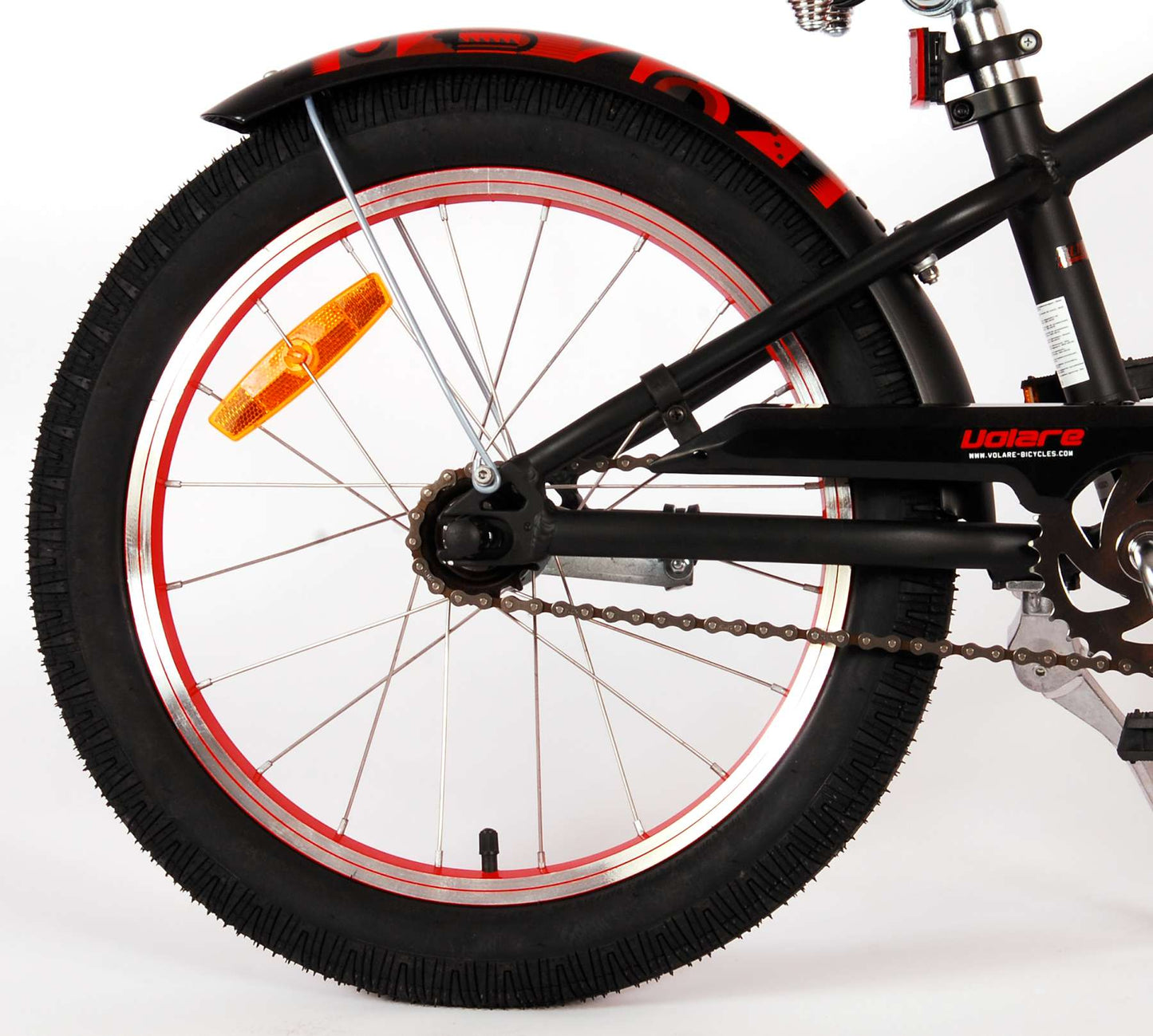 Volare Miracle Cruiser Barncykel 18 tum, Matt Svart - Lilla Cykelbutiken