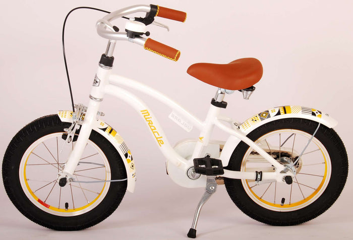 Volare Miracle Cruiser Barncykel 14 tum, Vit - Lilla Cykelbutiken