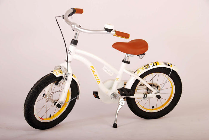 Volare Miracle Cruiser Barncykel 14 tum, Vit - Lilla Cykelbutiken