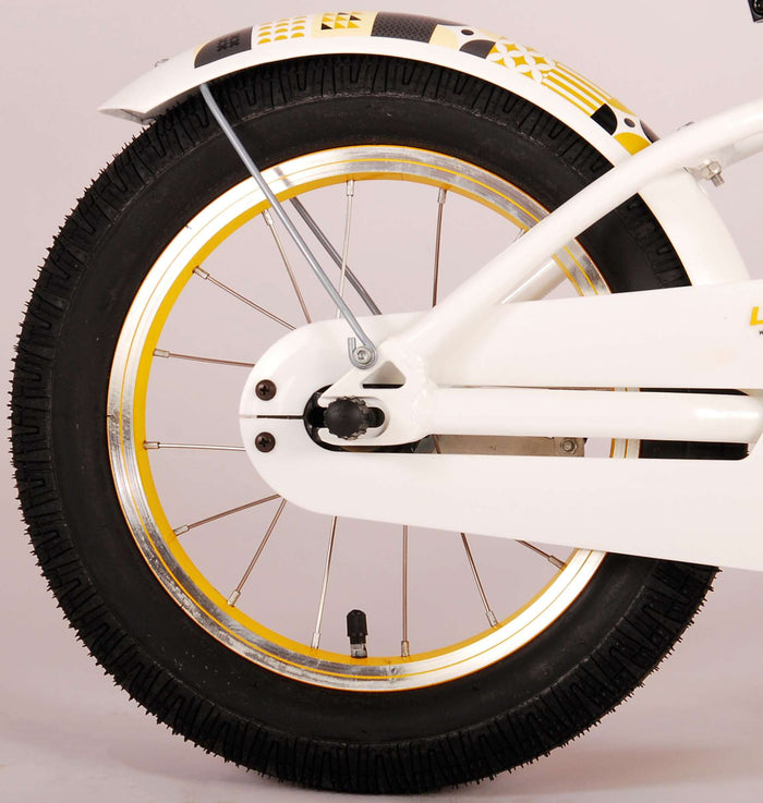 Volare Miracle Cruiser Barncykel 14 tum, Vit - Lilla Cykelbutiken