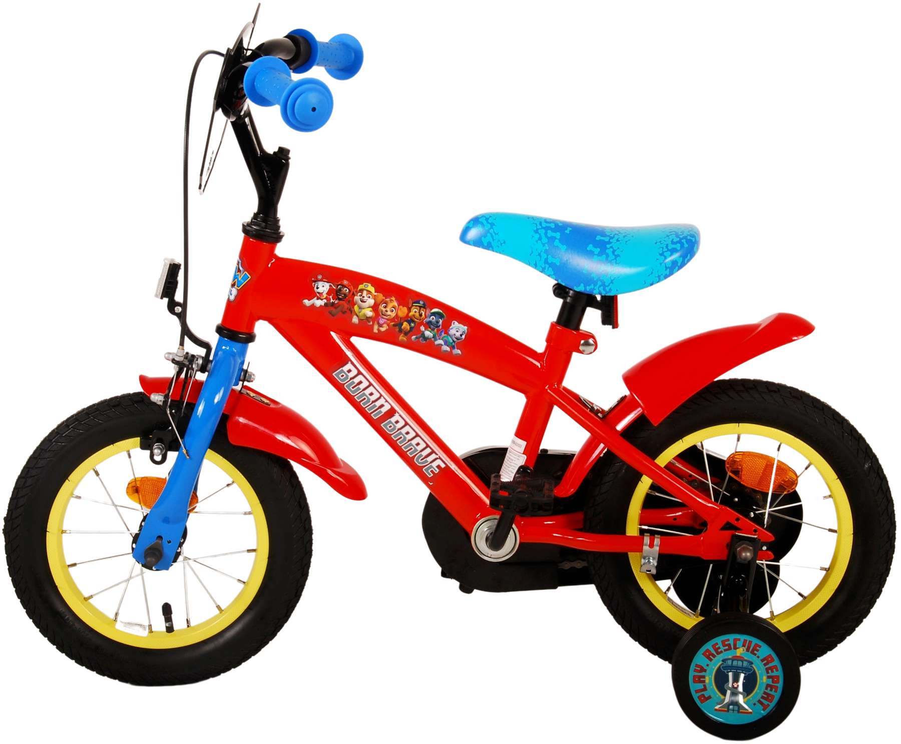 Paw Patrol Barncykel 12 tum, Röd/Blå - Lilla Cykelbutiken