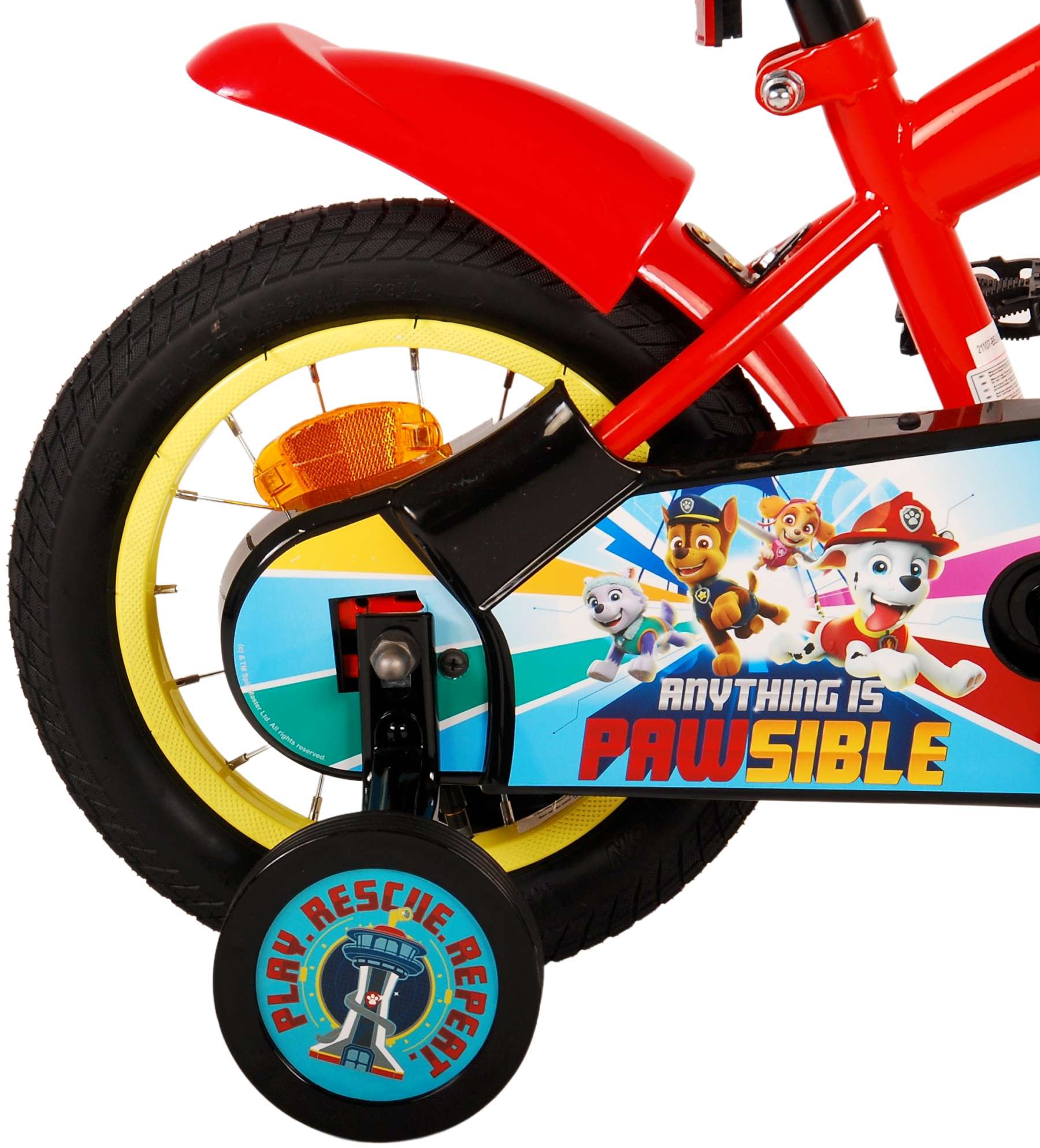 Paw Patrol Barncykel 12 tum, Röd/Blå - Lilla Cykelbutiken