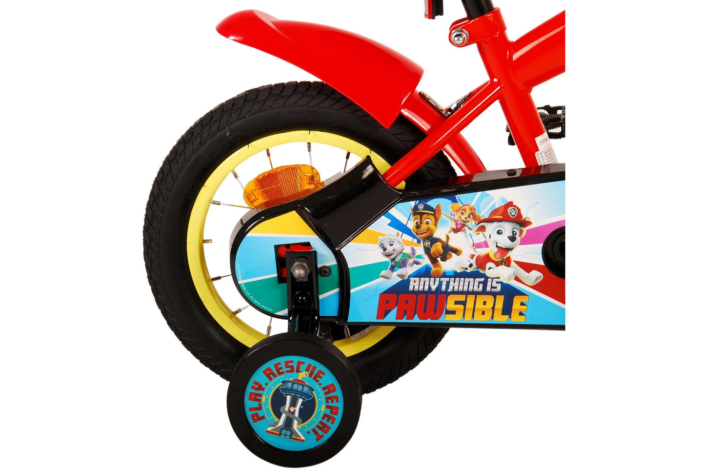 Paw Patrol 12-tums Barncykel – Röd med Stödhjul, För barn 3-4 år