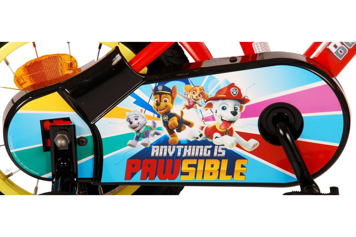 Paw Patrol 12-tums Barncykel – Röd med Stödhjul, För barn 3-4 år