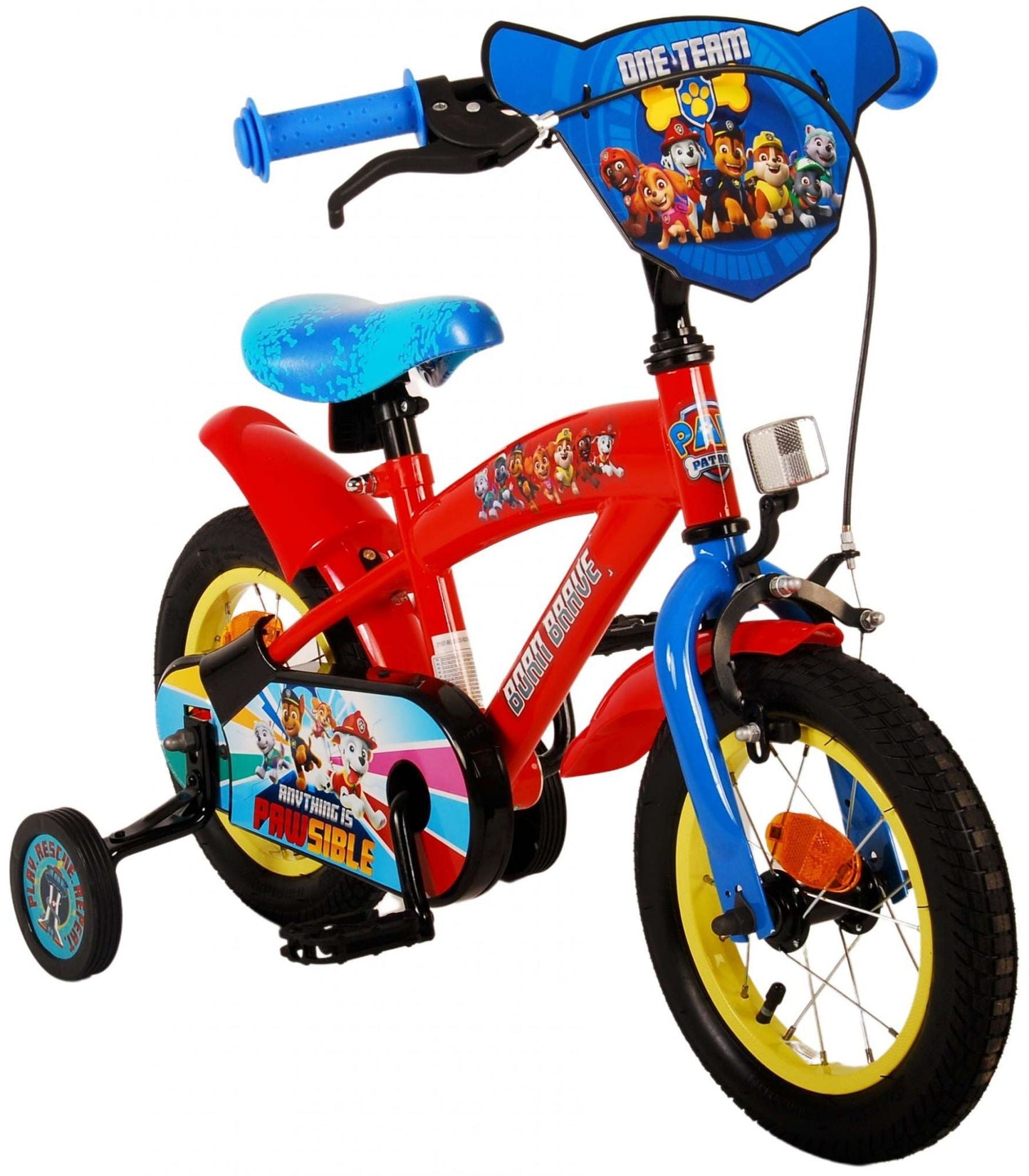 Paw Patrol Barncykel 12 tum, Röd/Blå - Lilla Cykelbutiken