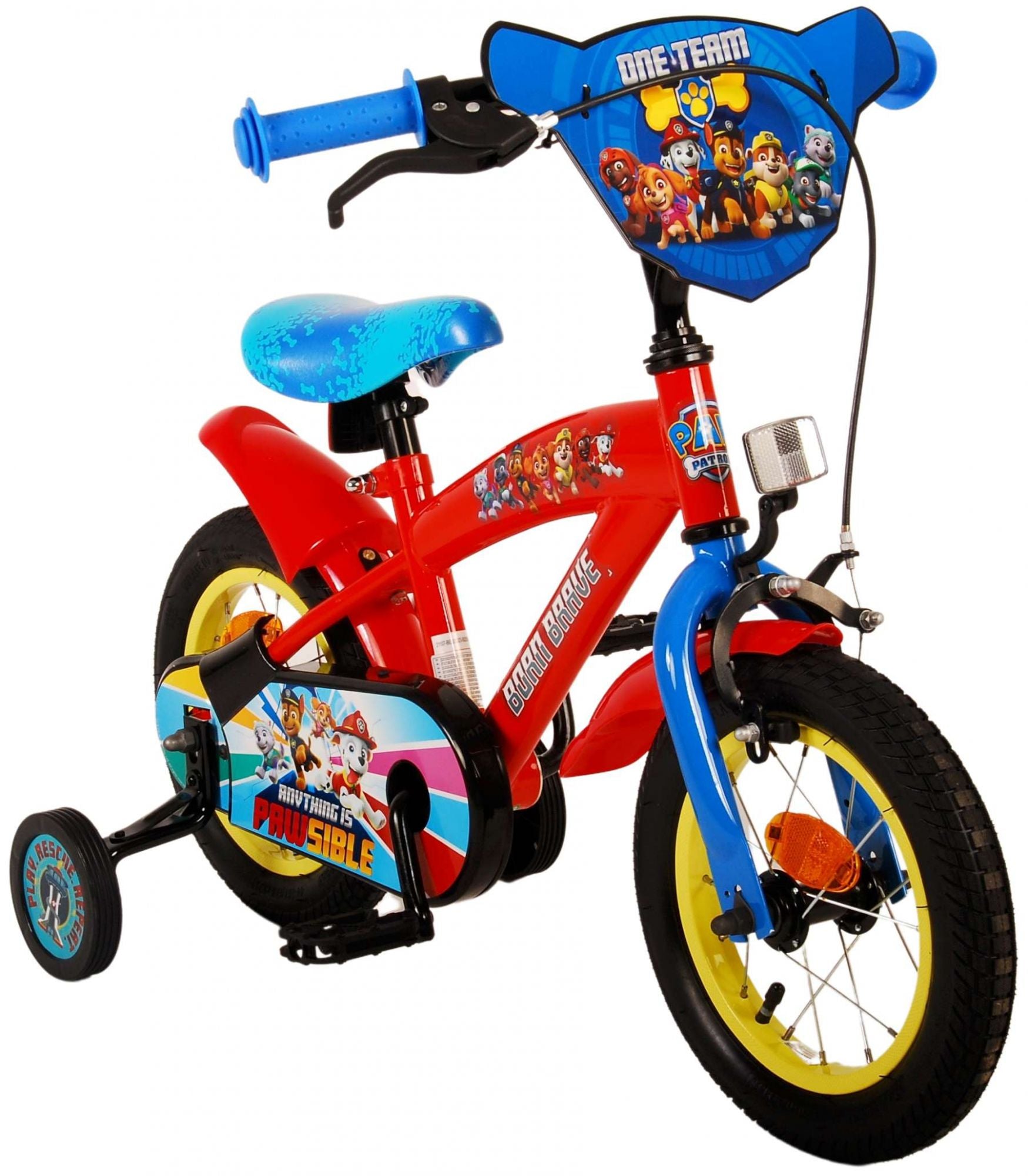 Paw Patrol Barncykel 12 tum, Röd/Blå - Lilla Cykelbutiken