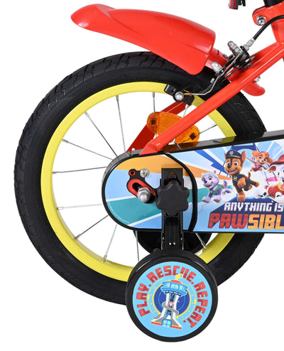 Paw Patrol Barncykel 14 tum, dubbla handbromsar, Röd - För barn 5-5 år
