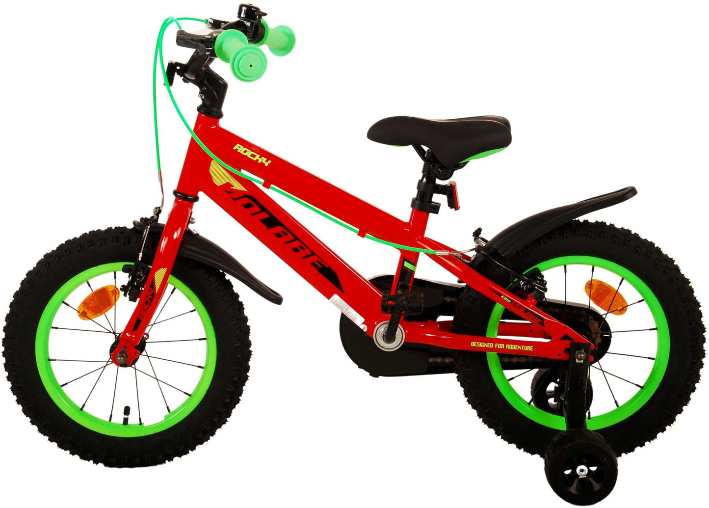 Volare Rocky Kids' Röd 14 tum – Barncykel med två handbromsar
