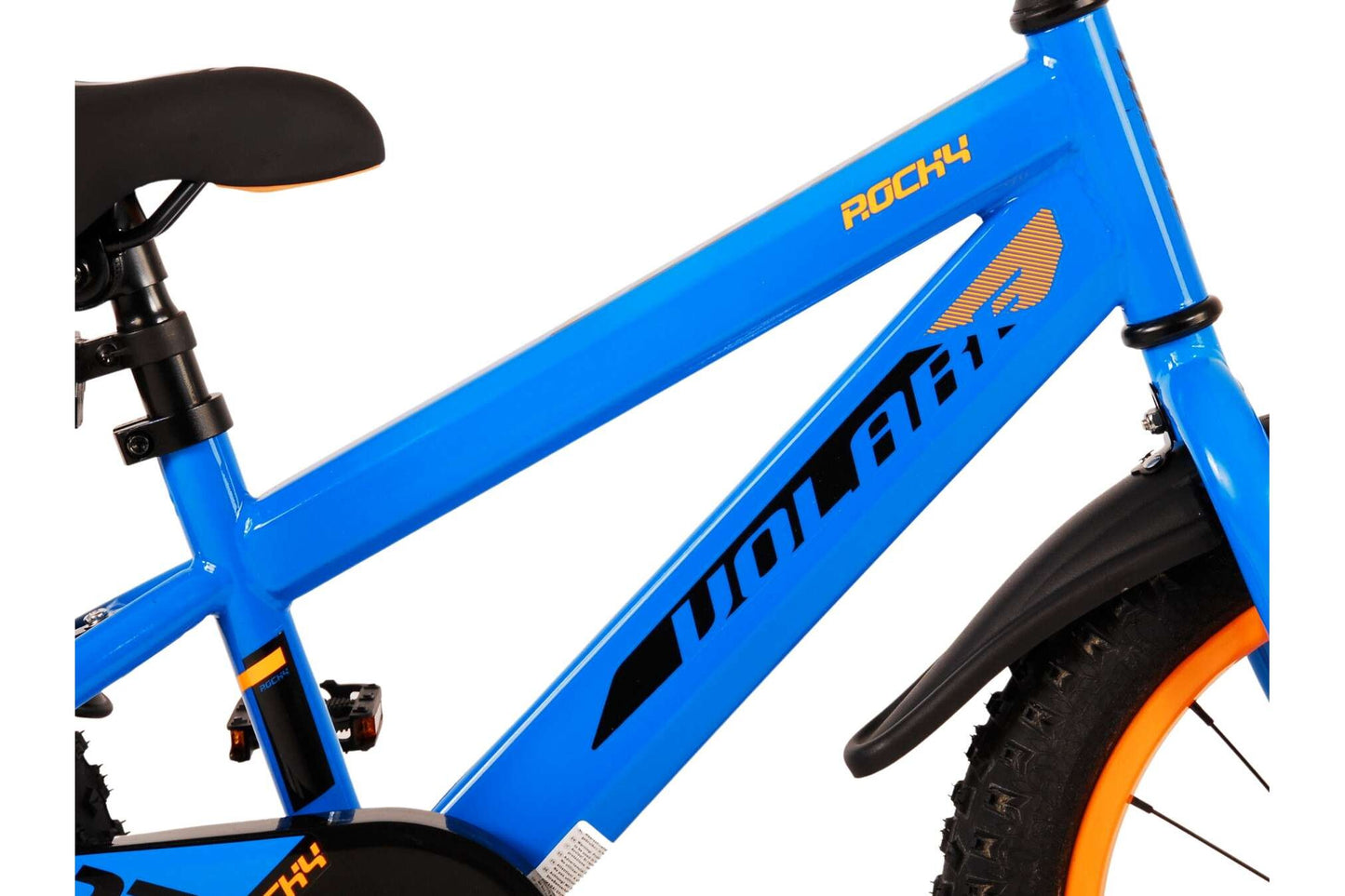Volare Rocky 16-tums Barncykel – Blå/Orange med Stödhjul, För barn 4-6 år