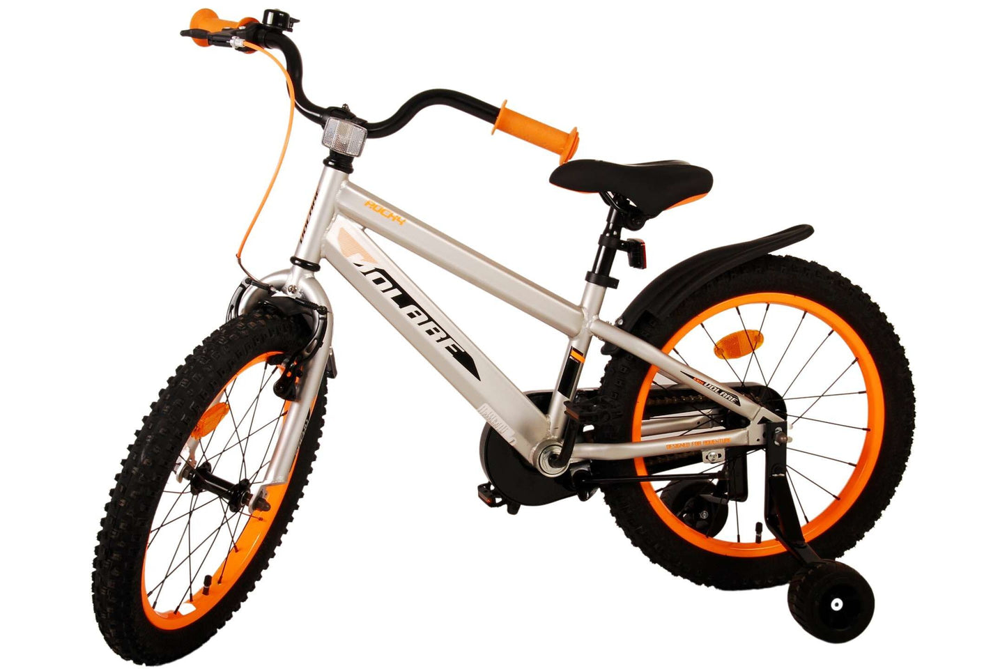 Volare Rocky 18 tum Barncykel Grå, Hand & fotbroms - För barn 4-7 år