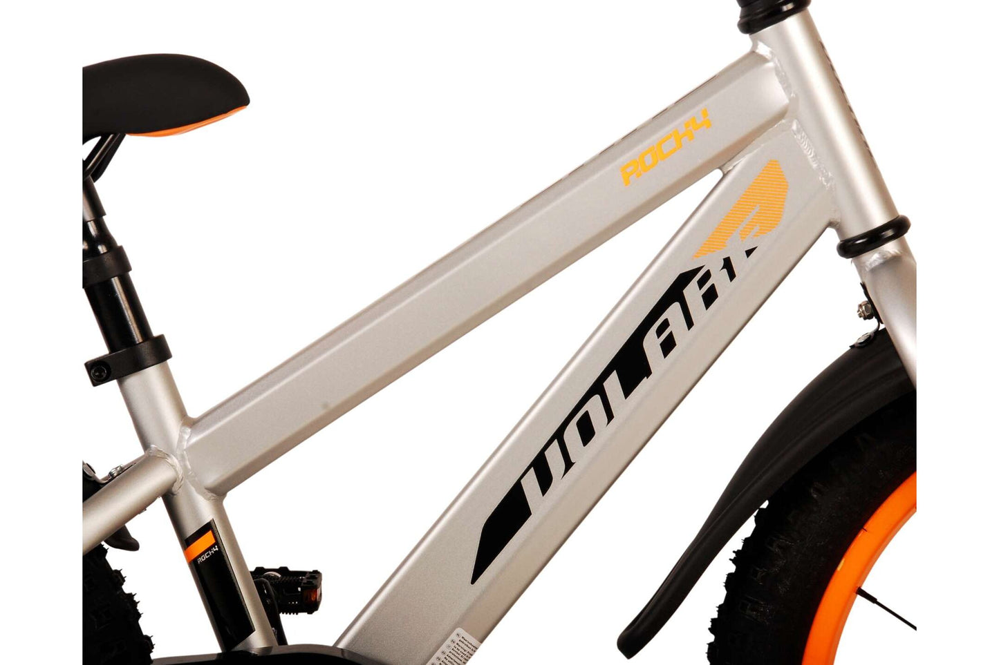 Volare Rocky 18 tum Barncykel Grå, Hand & fotbroms - För barn 4-7 år