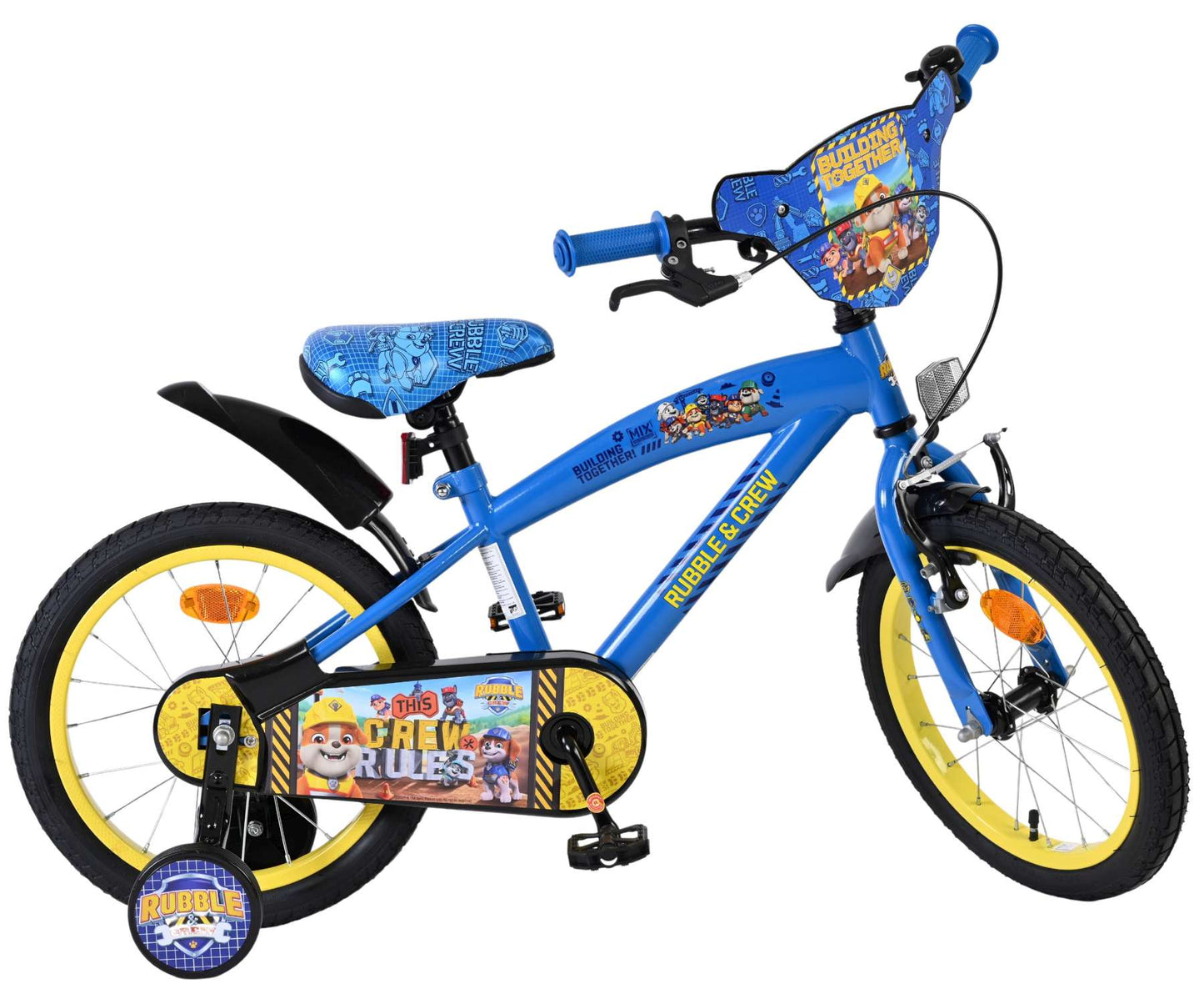 Rubble & Crew Children's Blå 16 tum – Barncykel med stödhjul