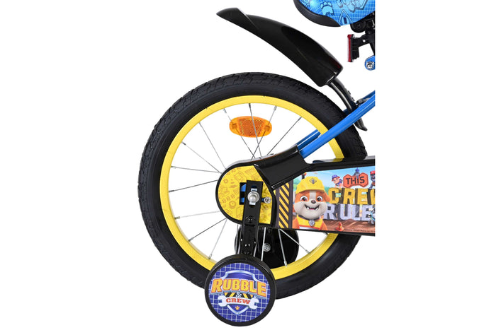 Rubble & Crew 16 Tum Barncykel – Blå med Stödhjul & Handbromsar